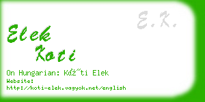 elek koti business card